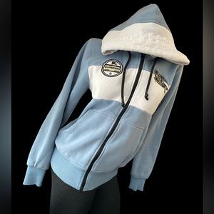 Vintage Burberry London Prorsum Zip Up Hoodie with Embroidered Patch Logo